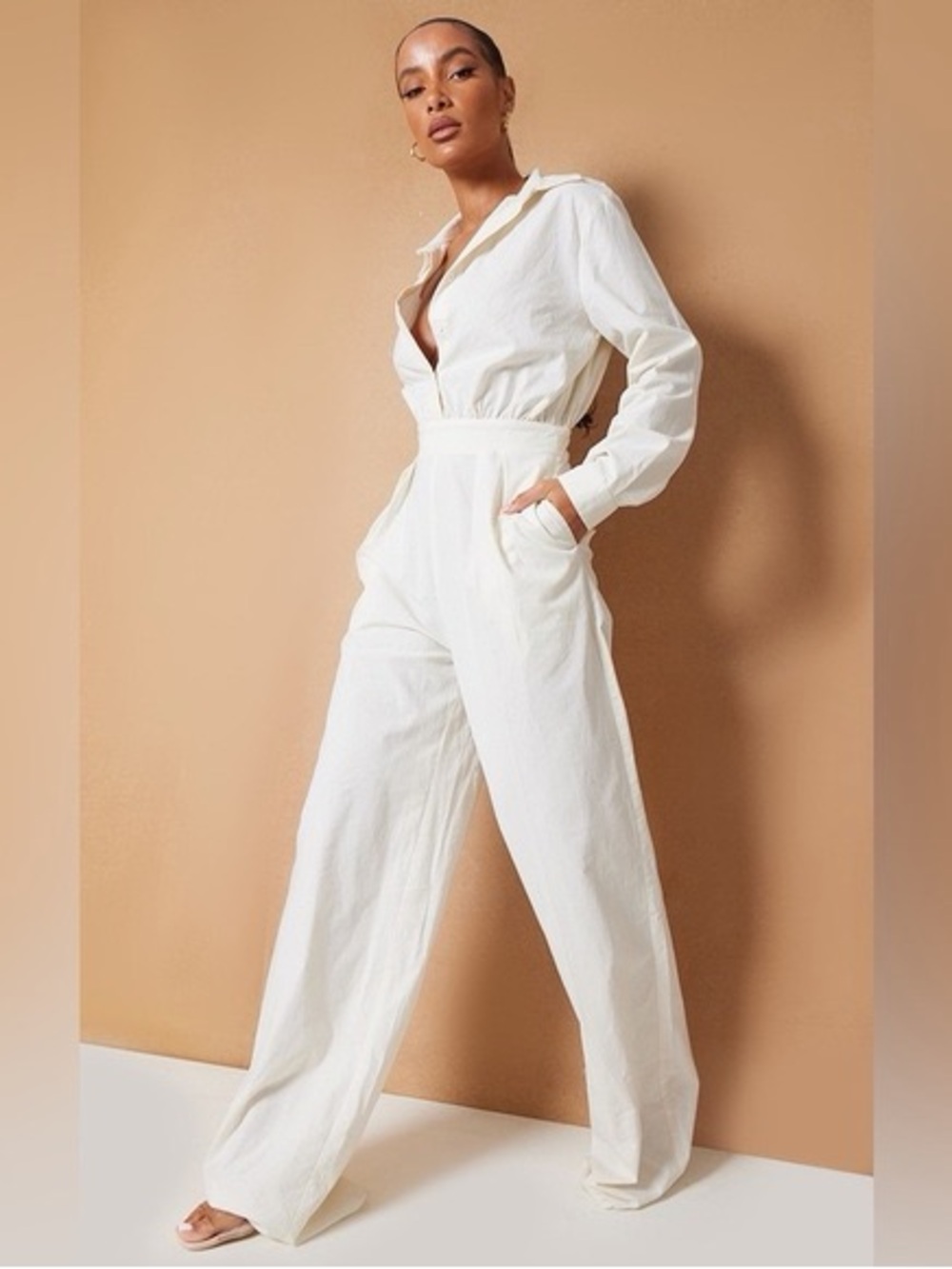 PrettyLittleThing White Women's Utility Jumpsuit - Clean Tailored Fit
